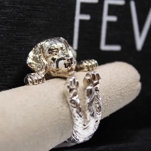 Dog Fever Hug Ring Sterling Silver Bernese
